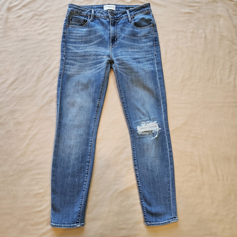Parker Smith Denim Jeans Womens 6/28 Skinny‎ Leg Medium Wash Stretch Made In USA